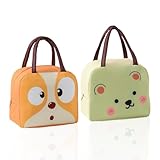 DEANKEJI 2 Stück Lunchtasche, Oxford-Stoff Isoliertasche, Cartoon-Muster Lunchtasche Isoliert,...