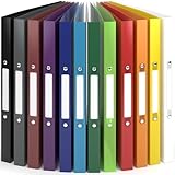 ACROPAQ - 12 x Ringbuch A4 - Mit 2 Ringen 16mm, Bis zu 100 Blatt, Rückenbreite 2,5 cm, Farbbogen,...