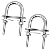GIAK Bügelbolzen U-Bolzen Edelstahl 316 U Bügel M6 mit zwei Gegenplatten U-Schrauben Gewindebügel...