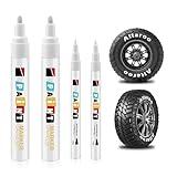 Altaroo 4 Stück Reifenstift, Reifen Stift Weiß Wasserfest 1mm & 3mm, Weissreifenstift Weis...
