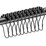 20 Stück Duschvorhang Haken, 7,5 x 4cm Metall Duschvorhangringe mit Gleitsystem Duschvorhang...