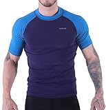 H.MILES Herren Rash Vest Rashguard Kurzarm schwarz Schnorcheln Schwimmen Surfen Tops Tauchen Anzug...