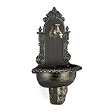 Relaxdays XL Wandbrunnen antik, mit Wasserhahn, nostalgisch, Waschbecken Garten, Aluguss, HBT 75 x...