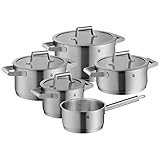 WMF Comfort Line Topfset Induktion 5-teilig, Kochtopf Set mit Glasdeckel, Cromargan Edelstahl...