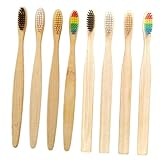 Yardenfun 20 Stück Teiliges Bambus zahnbürsten Biologisch Abbaubaren Farbigen Borsten für...