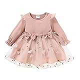 Kleinkind Baby Mädchen Sommer Herbst Kleid Blumendruck Tutu Kleider Stricken Langarm Prinzessin...