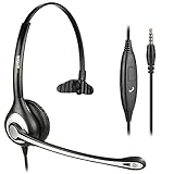 Wantek Headset Handy Mono mit Noise Cancelling Mikrofon, Smartphone Kopfhörer für iPhone Samsung...