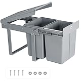 LVJ Mülltrennsystem 40L (2x20L) – Ausziehbarer Einbaumülleimer für Küchenunterschrank, 47.8 x...