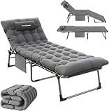 UDPATIO Camping Betten Feldbetten Klappbar, Liegestuhl Mit Auflage Polster, Gartenliege mit...