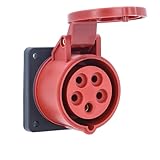 as - Schwabe CEE-Anbausteckdose - CEE Steckdose - 400V/16A/5-polig/6h - Flanschmaß 75 x 75 mm -...