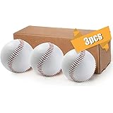 LeapBeast Professionelle Baseballs 9 Inch, 3pieces Handgenäht Baseballs, Hart Holz/Weiche Gummikern...