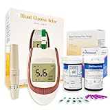 Blutzuckermessgerät (mg/dL) mit 50 Blutzuckerteststreifen, 50 Lanzetten, 1 Stechhilfe, 1 Etui, zur...