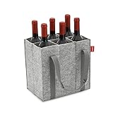 achilles Flaschentasche mit 6 Fächer, Auch für 1,5 Liter Flaschen, Flaschen Tasche aus Filz, 100%...