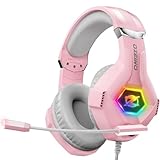 Ozeino Gaming Headset mit Mikrofon 3D Surround Sound Headphones Noise Cancelling RGB Licht