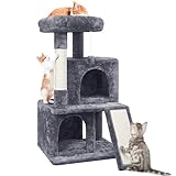 Yaheetech Kratzbaum, Stabiler Katzenbaum 91 cm Katzenkratzbaum, mit 2 Häuschen Sisal und Spielball,...