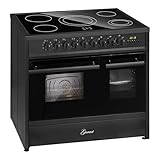 GURARI Elektro Standherd GCH E 912 DF BL Glaskeramik Herd 90 cm Schwarz Range Cooker Elektro...