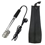 Novanetus Tauchsieder GTN2.0 Taucherhitzer 2,0 kW 2000 Watt 230V aus EDELSTAHL Wasserkocher, Schwarz...