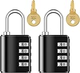 2-teiliges Zahlen-Vorhängeschloss, 4-stelliges Passwortschloss mit Schlüssel, 2 Arten von...