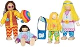 goki 51442 – Biegepuppen Hippiefamilie Hippiefamilie „Love & Harmony“ – 4-teiliges...