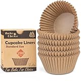 Muffinförmchen Papier Natur Standard,200 Stück,Natürlich & Ungebleicht,Antihaft & Fettdichte...