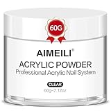 AIMEILI Acrylpulver Klar 60g Clear Acrylic Powder Keine UV-Lampe Erforderlich Acryl Pulver Nails...