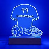 ZEEYUAN Fußballgeschenk Nachtlicht für Jungen Mädchen Fußball Lampe zum Beschriften mit...