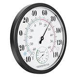 POPETPOP Wandthermometer und Hygrometer aus Langlebigem Abs Multifunktionaler Temperatur und...