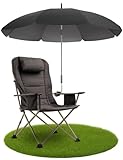 STYNGARD Stuhl Sonnenschirm für Liegestuhl mit UV Schutz 50+ / 120 cm Kuppelmaß mit Überhang -...