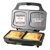 Emerio XXL Sandwichtoaster für alle Toastgrößen geeignet, BPA frei, große Muschelform, leicht zu...