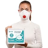 Health2b FFP3 Maske CE Zertifiziert aus Deutschland mit Ventil 10 Stück CE1463 Staubmasken...