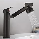 1080° Drehbarer Badarmatur, Doppelfunktionsmischer für Spüle, heißes und kaltes Wasser, ideal...