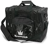 Brunswick Edge 1-Ball-Bowling-Tasche für 1 Bowlingball, Bowlingschuhe und Bowlingzubehör (Schwarz)