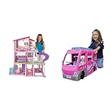 Barbie Puppenhaus, Barbie Traumvilla (ohne Barbie Puppe), komplett möbliert & Dream Camper Van (75...