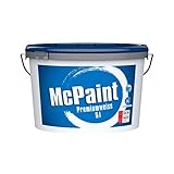 McPaint Wandfarbe premiumweiß für den Innenbereich, Matt 5 Liter, Weiß, hochwertige Wandfarbe,...