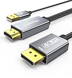 UANTIN Aktives HDMI-auf-DisplayPort-Kabel (4K 60Hz, 1080p 120Hz), unidirektionaler HDMI 2.0 auf DP...