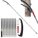 Astsäge Teleskopsäge Astschere, Gartensäge Schere Baumsäge mit Tragetasche und Sägeblätter,...