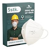 FFP2 NR Maske mit Ventil || Einzeln Verpackt || Ergonomische Passform || Staubschutzmaske für...