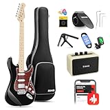 Donner E Gitarren Set, 39 Zoll E-Gitarre HSS Pickup Coil Split, DST-152B Electric Guitar mit...