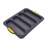 ELAYARD Fach Silikon Baguette Backform Antihaft Brot Backblech mit Griffen Französisches Brot...