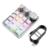 Gugxiom Makro-Tastatur, 16 Tasten, Einhändig Programmierbare Tastatur mit 3 Knöpfen, Tragbare...