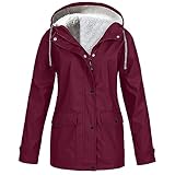 RYTEJFES Regenjacke Damen Wasserdicht Atmungsaktiv Reißverschluss Windbreaker Elegant Xxl mit...