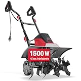 ONBEST Elektro Gartenfräse – 45 cm Arbeitsbreite – 1500 Watt Motor – 24 Messer –...