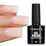 TOMICCA UV Nagellack Milchig Weiss, 8ml Milchig Weiß Gel-Nagellack, UV LED Soak Off Manicure Gel...