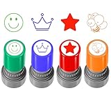 4 Stück Selbstfärbende Lehrer Stempel, Lob Ermutigung Kinder, Lehrer Bewertung Belohnung...