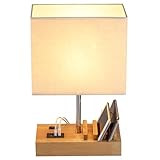 Dreamholder Tischlampe mit 3 USB A+C Anschlüssen, 3 Telefonständer, Moderne USB Nachttischlampe...