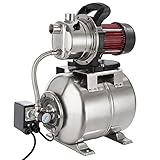 Arebos Hauswasserwerk | 1200 Watt | Fördermenge 3800 l/h | Förderhöhe 48 Meter | 19 l Tank