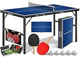 KESSER® Tischtennisplatte Mini mit Tischtennisschläger-Set, Tischtennisbällen und TT-Netz |...