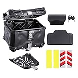 VEVOR Motorrad-Topcase Motorradkoffer 55 L Heckbox aus Aluminiumlegierung mit Lederfutter,...