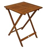 DEGAMO Bistrotisch Klapptisch Lima aus Akazien Holz quadratisch 60x60cm, geölte Oberfläche,...