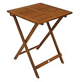 DEGAMO Bistrotisch Klapptisch LIMA aus Akazien Holz quadratisch 60x60cm, geölte Oberfläche,...